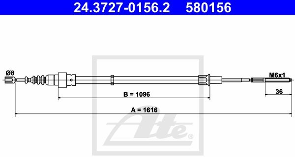 ATE LINKA HAM 24.3727-0156.2 VW CORRADO 2.0I 115KM 93-95, GOLF 1.6 101KM 95-97, 1.8 90KM 91-97, 1.9TDI 110KM 96-97 24.3727-0156.2