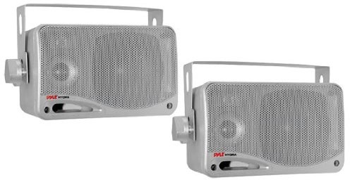 PYLE AUDIO INC Pyle wodoszczelność głośnik o przekątnej 3.5 cala 200 Watt 3-Way odporna na warunki atmosferyczne Mini Box, srebrny, PLMR24S PLMR24S