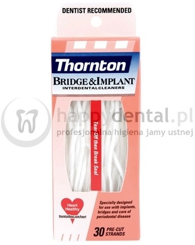 Thornton Int. THORNTON Bridge&Implant 30szt. - nić dentystyczna z grubą gąbką cz