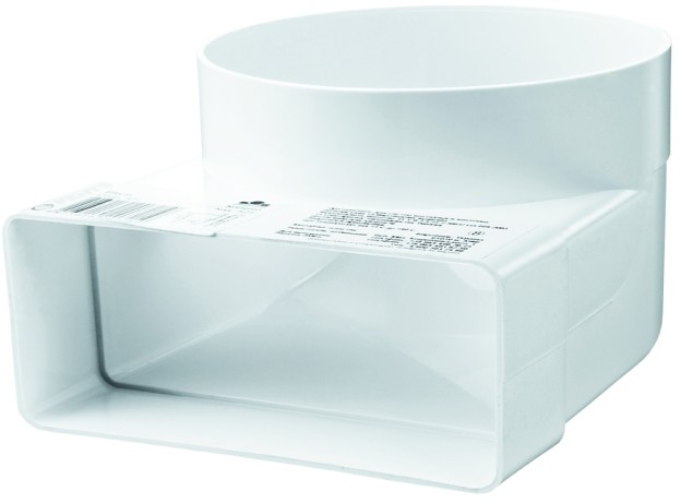 Vents Kolanko łącznikowe 204 x 60 mm 125 mm białe