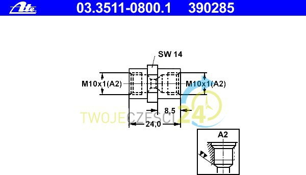 ATE Adapter, przewód hamulcowy 03.3511-0800.1