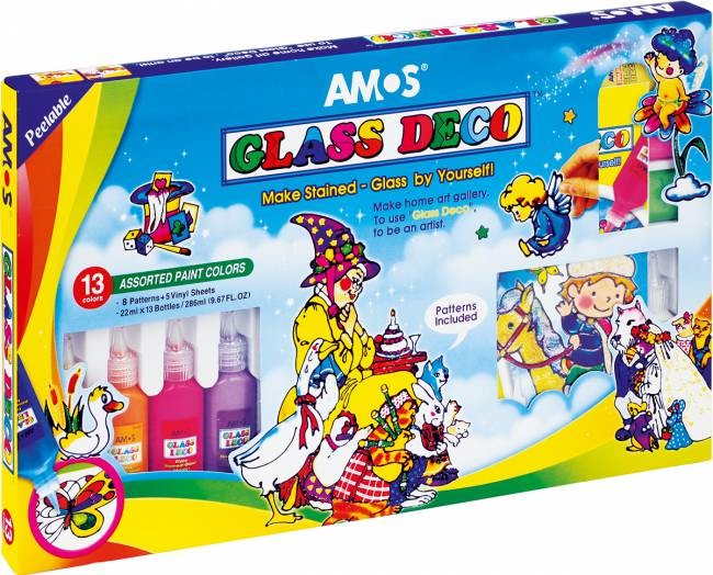Amos Farby witrażowe 22 ml X 13 kolorów - KWTR206 NB-6777