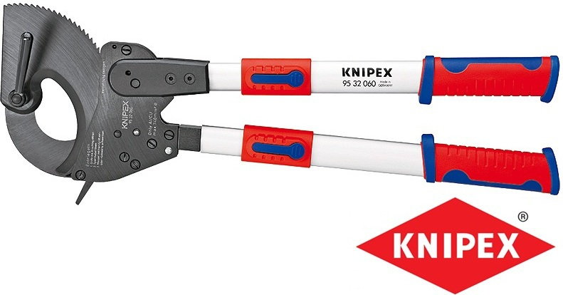 Knipex Nożyce zapadkowe do cięcia kabli i przewodów do śr. 60/100 mm (95 32 060,