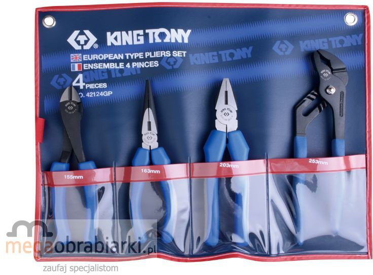 KING TONY Zestaw szczypce uniwersalnych 42124GP