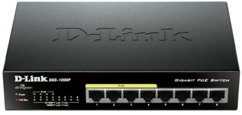 D-Link DGS-1008P 8-Port Gigabit Switch Layer2 PoE Czarny DGS-1008P/E