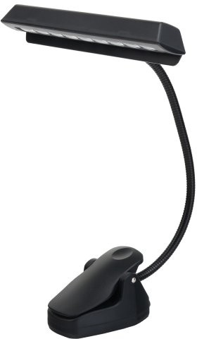 Showlite lampa Pulpit na nuty LED z 9 diodami LED w rzędzie (zasilanie bateryjne, sieciowe firmy lub lampa robocze, lampy, lampy stojące, łabędzia szyja zaciskową USB, light Emitting Diode) Czarny 00032357