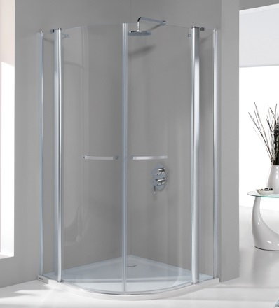 Sanplast KP4/PRIII-100 100x100 srebrny matowy szkło przezroczyste 600-073-0640-39-401