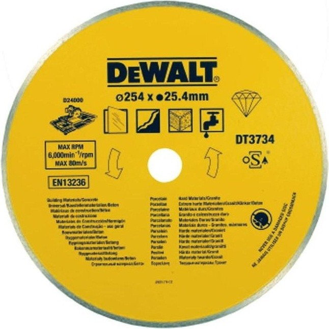 DeWalt Tarcze do cięcia na mokro płytek ceramicznych, porcelany i kamienia DT373 (DT3734)