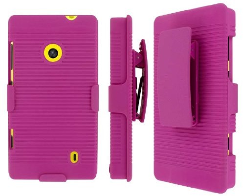 Nokia MPERO Sammlung 3 in 1 Tough Hot Pink Rosa Kickstand Case Tasche Hülle for Lumia 521