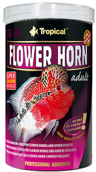 Tropical Flower Horn Adult Pellet pokarm wybarwiający dla flower horn i innych pielęgnic 500ml/190g
