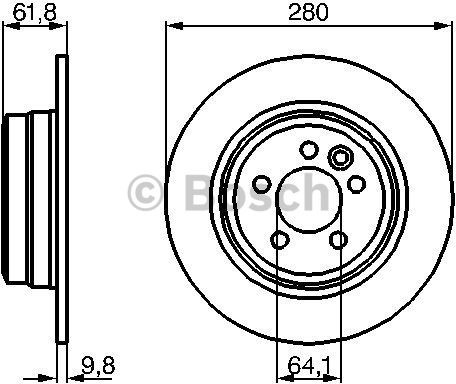 BOSCH Tarcza hamulcowa tylna, 0 986 478 837  0986478837