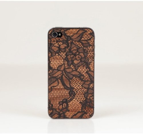 APPLE lazerw 22140 Annemarie Jackson Lace drewna Cover dla iPhone 5/5S z przezroczystą folią ochronną na wyświetlacz blender
