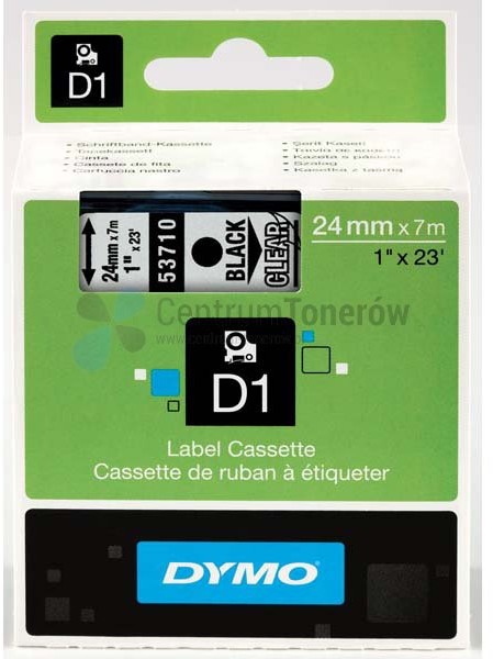 Dymo oryginalny taśma do drukarek etykiet 53710 S0720920 czarny druk/przezr
