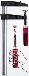 Bessey Zacisk śrubowy wzmocniony z żeliwa ciągliwego TGK z systemem Best-Comfort (TGK100-2K)