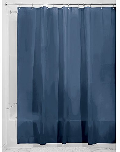 InterDesign Interdesign zasłona prysznicowa z tworzywa PEVA, nie zawiera PCV, odporna na działanie pleśni, wymiary 180 x 180 cm, niebieska (Navy) (12055)