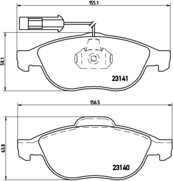 BREMBO Zestaw klocków hamulcowych, hamulce tarczowe P 23 075