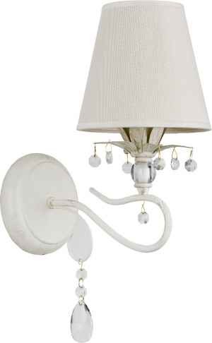 Alfa Kinkiet oprawa lampa ścienna Lukrecja 1x40W E14 biały złoty ecri 21060