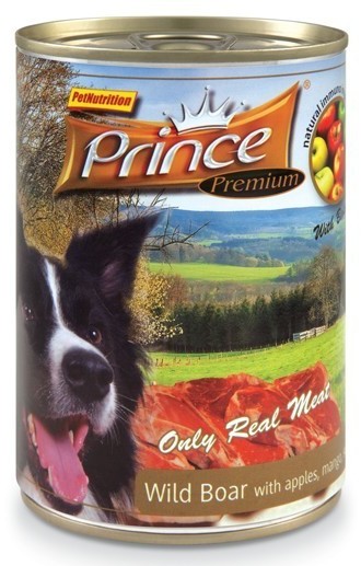 Prince Premium Dog Dzik, jabłka, mango Puszka 400g 12110