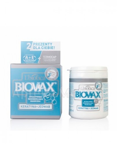 Lbiotica BIOVAX KERATYNA + JEDWAB Intensywnie regenerująca maseczka 250 ml 7049219