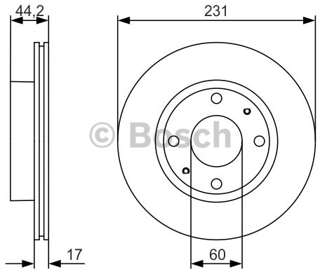 BOSCH Tarcza hamulcowa przednia, 0 986 479 R23  0986479R23