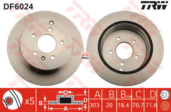 TRW Tarcza hamulcowa DF6024