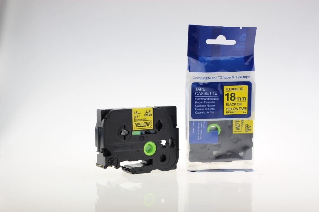 Brother Aimotech Taśma zamiennik do 18mm/8m żółta flexi czarny nadruk TZEFX641 A (AZEFX641)