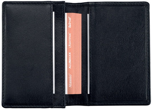 ALASSIO Wizytownik , skórzany, na 30 wizytówek, czarny A42001