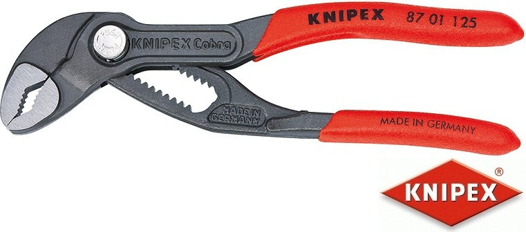 Knipex szczypce do rur nowej generacji Cobra, PCW (87 01 125/ 150/ 180/ 250/ 300