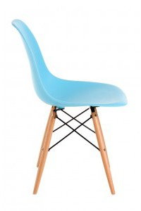 D2.Design Krzesło P016W PP ocean blue, drewniane nogi 24261