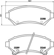 BREMBO Zestaw klocków hamulcowych, hamulce tarczowe P 59 028