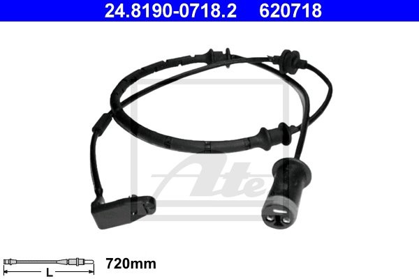 ATE CZUJNIK KLOCKÓW HAM  24.8190-0718.2 OPEL ASTRA G 1.2 16V, 1.4 16V, 1.6 16V 98-05, 1.7CDTI 03-05, ZAFIRA 1.6 16V, 2.0DTI 16V 0