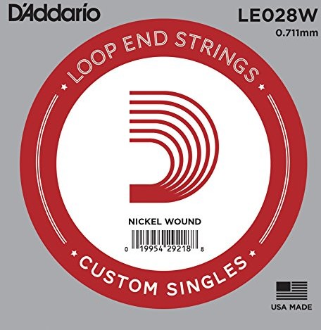 D'Addario Nickel Wound Loop End Single Strings LE028W