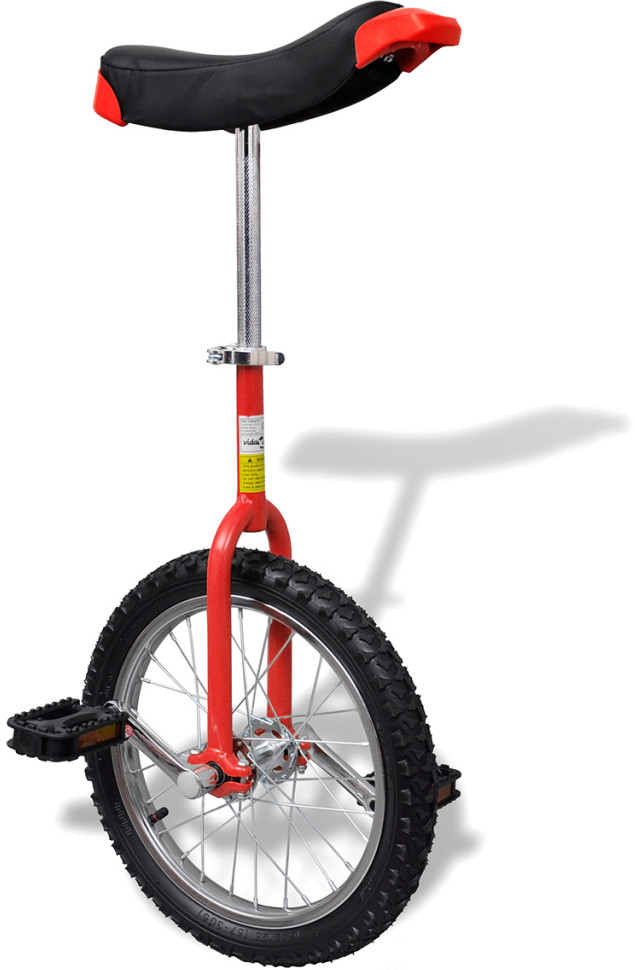 vidaXL Czerwony Unicykl, 16 Cali