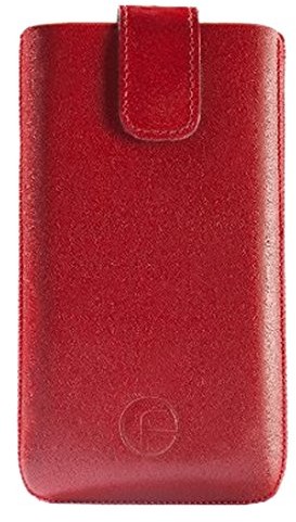 Huawei Favory prawdziwy torba skórzana z funkcją wyciągania do modelu Ascend G525 Dual-Sim, czerwony