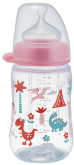 NIP PP Butelka z szeroką szyjką Trendy Girl silikonowy smoczek do mleka rozm. od urodzenia