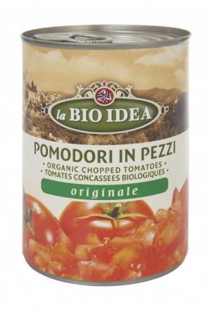 la BIO IDEA POMIDORY KROJONE BEZ SKÓRY (PUSZKA) BIO 400 g