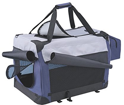 Nobby 76391 Traveller Reisebox Für Hunde Oder Katzen Plus L X B X H: 60 X 42 X 42 Cm, Blau / Grau