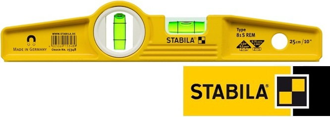 Stabila Poziomnica odlewana aluminiowa krótka magnetyczna z 1 libellą pionową i 1