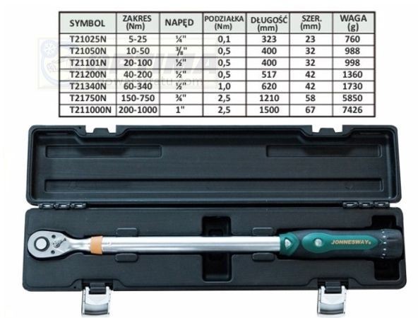 Jonnesway KLUCZ DYNAMOMETRYCZNY 1/2