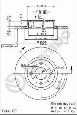 BREMBO Tarcza hamulcowa 08.5086.14