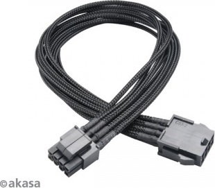 Akasa AK-CBPW08-40BK przedłużacz FLEXA P8 (8pin->4pin+4pin MB) dł. 40cm