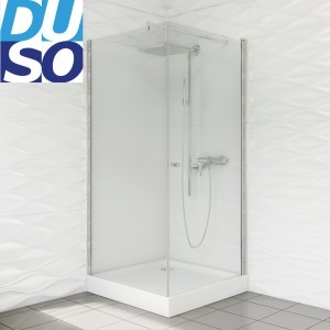 Duso Duso 90x90 lewa profil chrom szkło transparentne z powłoką CleanGLASS DS502TL+
