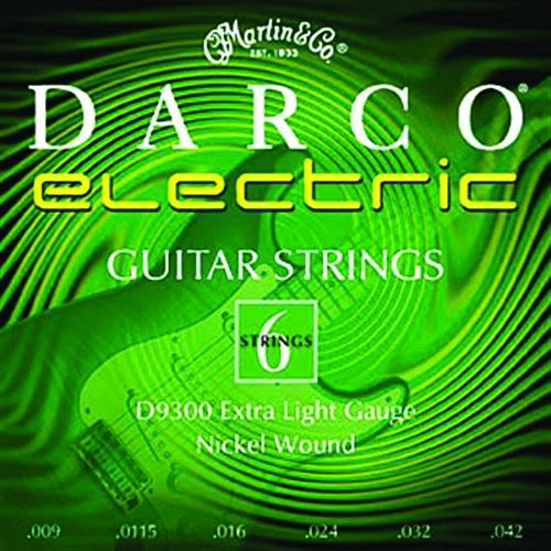 Martin darco gitara struny do gitara elektryczna (z nikiel oplotowi, Extra Light, grubość 0.009  0.042) D9300
