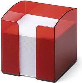 Durable Pojemnik z karteczkami TREND czerwony transparentny