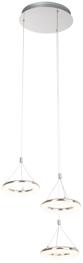 Brilliant Donut lampa wisząca LED Chrom, 3-punktowe G04076/15