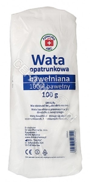 SILESIAN PHARMA SP ZOO Wata opatrunkowa bawełniana 100% 100 g Apteczka ABC