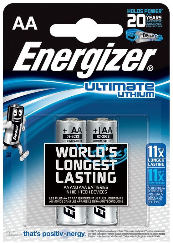 Energizer Bateria Ultimate Lithium, AA, L91, 1,5V, 2szt. 7638900262636