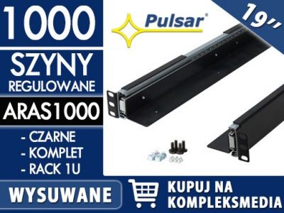 PULSAR Wysuwana szyna do szafy RACK 19 ARAS1000 czarna / W PAKIETACH KUPISZ TANIEJ! ARAS1000