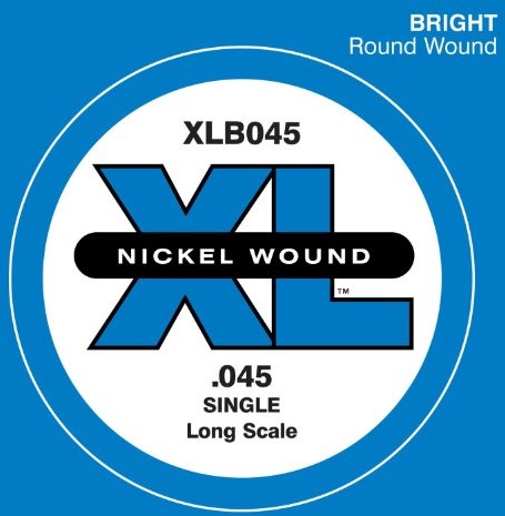 D'Addario .045 indywidualne gitary Bass zapewnia gitara, niklowo-owinięta XLB045