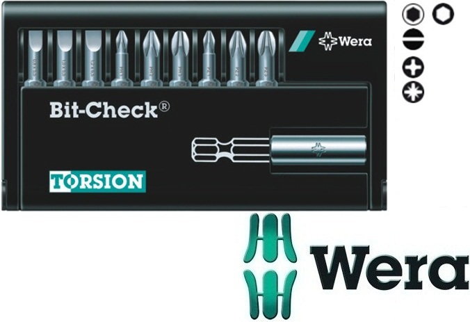 Wera bity Torsion z uchwytem magnetycznym w zestawie Bit-CheckR 8100-9-899/TZ (0 (5056159001)